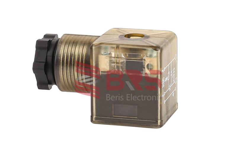 Solenoide 12V DC para valvula neumatica con conector DIN con Led